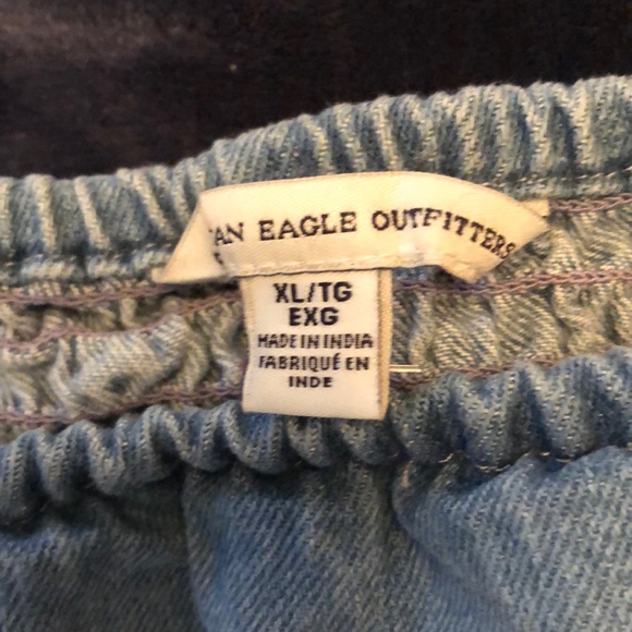 American Eagle Outfitters denim off shoulder blous - Picture 3 of 6
